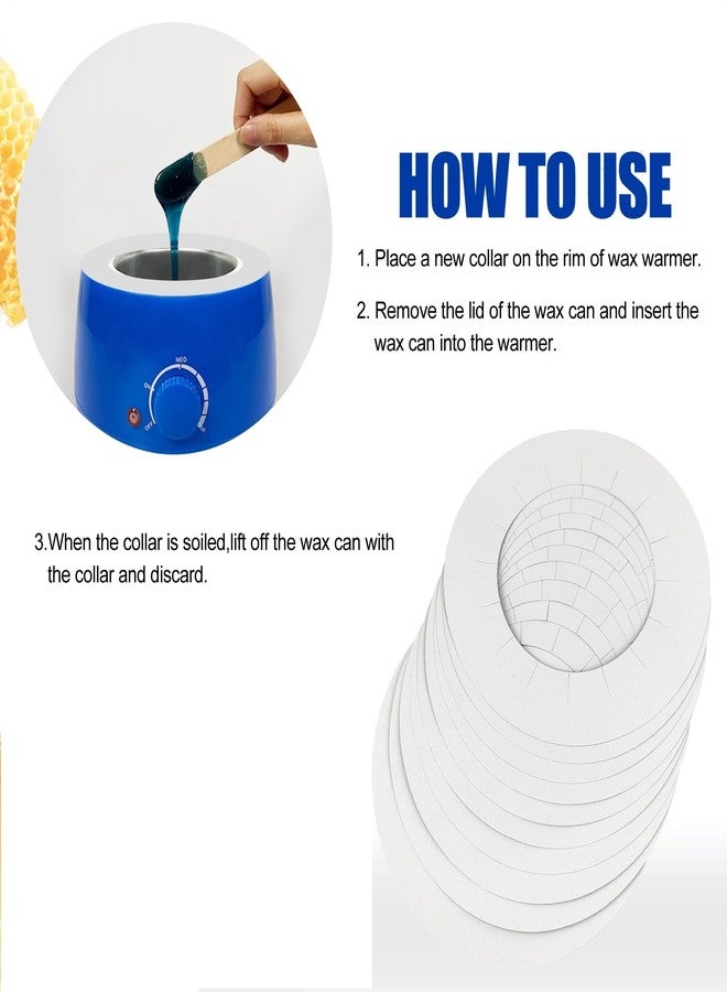 JUNSDUKE 10 Pieces Clean Collars for Wax Warmer, Wax Universal Protective Collors for Wax Can, Waxing Supplies (White, 10 Pack) - Image 5